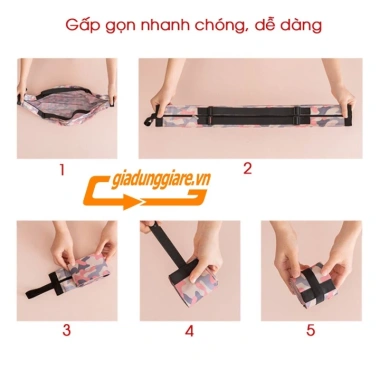 Túi du lịch gấp gọn đa năng Oxford chống nước, chống bụi, quai đeo tiện lợi 5