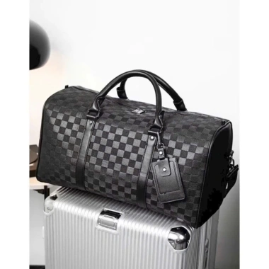 Túi du lịch gấp gọn size to, hoạ tiết in vuông bền đẹp, ưu đãi 195.000₫