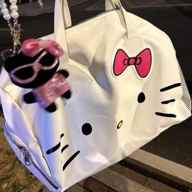 Túi Du Lịch Hello Kitty Đa Năng, Túi Gym và Cài Vali Dễ Thương, Giá 119k 6