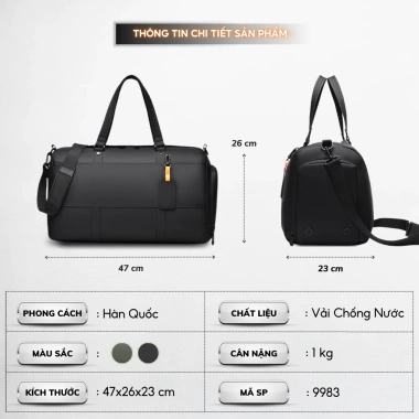 Túi du lịch IBAG vải Oxford, chống thấm nước, chống bụi, bền bỉ - 418.000₫ 2 Túi du lịch IBAG vải Oxford, chống thấm nước, chống bụi, bền bỉ - 418.000₫ 2