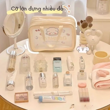 Túi du lịch mỹ phẩm và trang điểm chống nước cỡ lớn, sticker DIY đáng yêu - giá chỉ 49.900₫