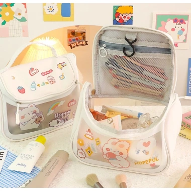 Túi du lịch mỹ phẩm và trang điểm chống nước cỡ lớn, sticker DIY đáng yêu - giá chỉ 49.900₫