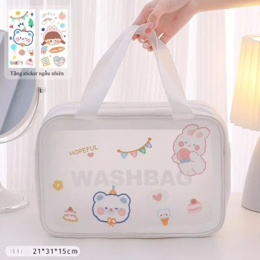 Túi du lịch mỹ phẩm và trang điểm chống nước cỡ lớn, sticker DIY đáng yêu - giá chỉ 49.900₫ 9 Túi du lịch mỹ phẩm và trang điểm chống nước cỡ lớn, sticker DIY đáng yêu - giá chỉ 49.900₫ 9