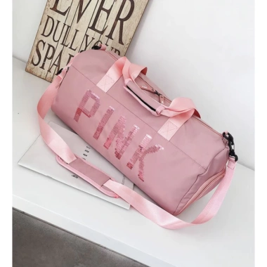 Túi du lịch nữ ngăn giày cỡ lớn, pink, tay cầm tiện, hành lý máy bay, 165k