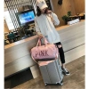 Túi du lịch nữ ngăn giày cỡ lớn, pink, tay cầm tiện, hành lý máy bay, 165k 5