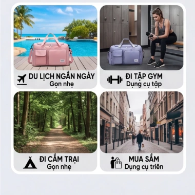 Túi du lịch sức chứa lớn, ngăn ướt‑khô, chống nước, bền bỉ cho công tác ngắn ngày 3