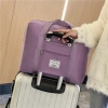 Túi du lịch vải dù 41cm màu tím chống nước, quai xách, ngăn cài vali, gọn gàng 2