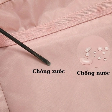Túi du lịch vải dù 41cm màu tím chống nước, quai xách, ngăn cài vali, gọn gàng 6