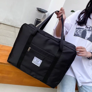 Túi du lịch vải dù 41cm màu tím chống nước, quai xách, ngăn cài vali, gọn gàng 10