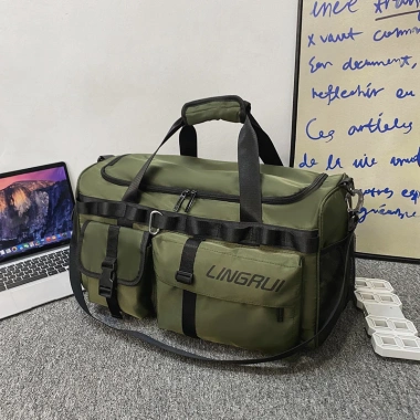 Túi duffel thể thao nylon chống thấm nước 3 màu, dung tích lớn, ngăn đa chức năng, túi đeo vai khô ướt 10