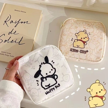 Túi Đựng Băng Vệ Sinh Mỹ Phẩm Loại To Họa Tiết Dễ Thương Giá chỉ 28.200 VND