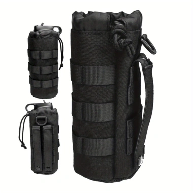 Túi đựng chai Molle Sprots - Giá đỡ chai nước, dây rút, mở trên và đáy lưới