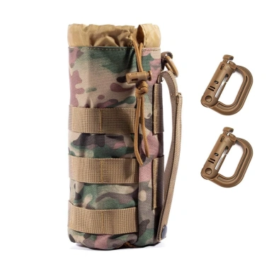 Túi đựng chai nước thể thao chống mài mòn, dây rút Molle, carabiner - Hydrat hoá du lịch