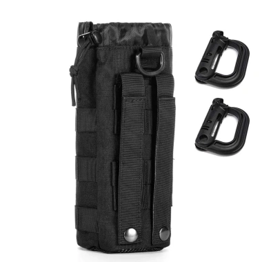 Túi đựng chai nước thể thao chống mài mòn, dây rút Molle, carabiner - Hydrat hoá du lịch