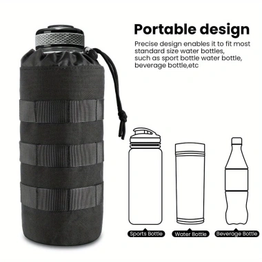 Túi đựng chai nước thể thao chống mài mòn, dây rút Molle, carabiner - Hydrat hoá du lịch