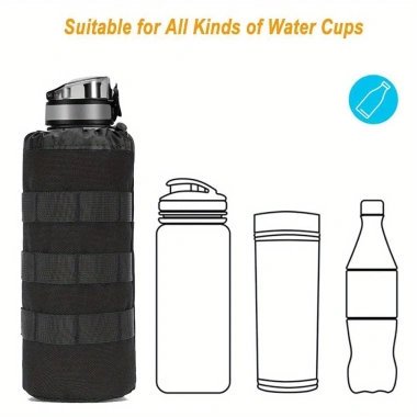 Túi đựng chai nước thể thao chống mài mòn, dây rút Molle, carabiner - Hydrat hoá du lịch