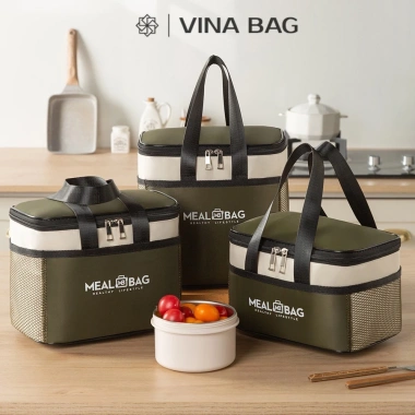 Túi đựng cơm giữ nhiệt MEAL BAG lót giấy bạc, lớp vải cách nhiệt - Giá 69.000đ