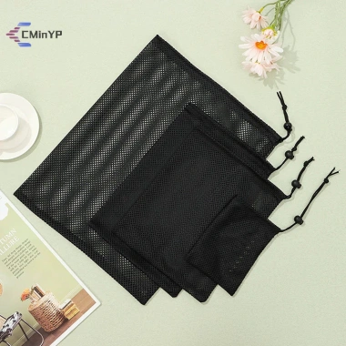 Túi đựng dây rút lưới đen đa năng - Du lịch, giặt, hoạt động ngoài trời, giá chỉ 22.248₫