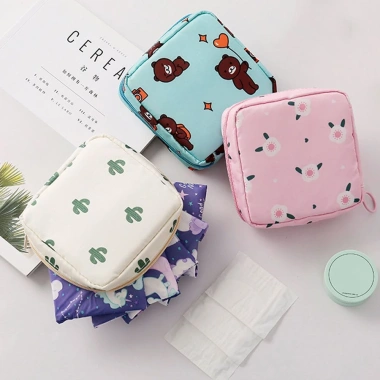 Túi đựng đồ dùng băng vệ sinh họa tiết hoạt hình dễ thương, nhỏ gọn tiện dụng cho nữ, giá 17.591 VND 9