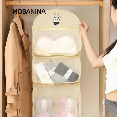 Túi đựng đồ lót MOBANINA có móc treo tất 2‑3 lớp, dụng cụ sắp xếp tủ quần áo dung tích lớn
