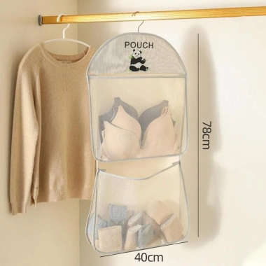 Túi đựng đồ lót MOBANINA có móc treo tất 2‑3 lớp, dụng cụ sắp xếp tủ quần áo dung tích lớn