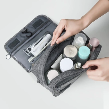 Túi đựng đồ mỹ phẩm make up skincare Sumio chống nước, nhiều ngăn, móc treo - Du lịch 61.000₫