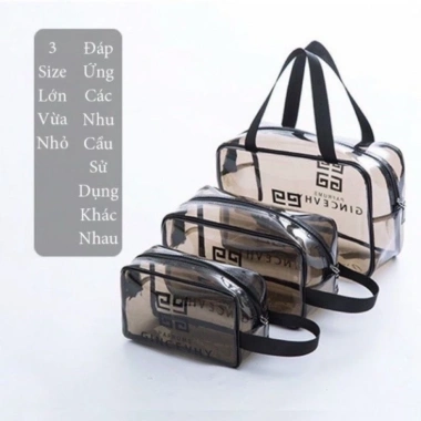 Túi Đựng Đồ Trang Điểm 3 Túi Trong Suốt - Sét Du Lịch Thời Trang, Giá 59.000 VND