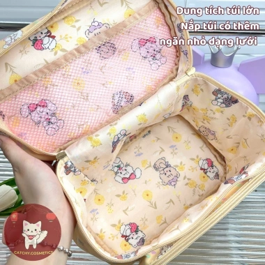 Túi Đựng Đồ Trang Điểm Cỡ Lớn Họa Tiết Hoạt Hình, Khóa Kéo, Giá 118.000 VND 5