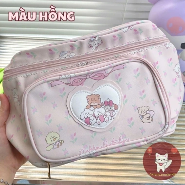 Túi Đựng Đồ Trang Điểm Cỡ Lớn Họa Tiết Hoạt Hình, Khóa Kéo, Giá 118.000 VND 9