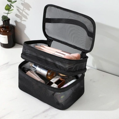 Túi đựng đồ trang điểm OKDEALS - Lưới trong suốt, sức chứa lớn, đa lớp 1/2/3, du lịch cho nữ, giảm còn 56.700₫