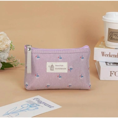 Túi đựng đồ trang điểm vải nhỏ gọn màu hồng baby - Giá chỉ 45.000 VNĐ, giảm mạnh 6