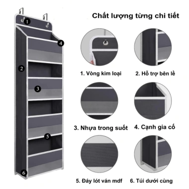 Túi đựng đồ treo cửa phòng trọ ký túc xá, nhiều tầng, dung tích lớn, thiết kế dễ thương 5