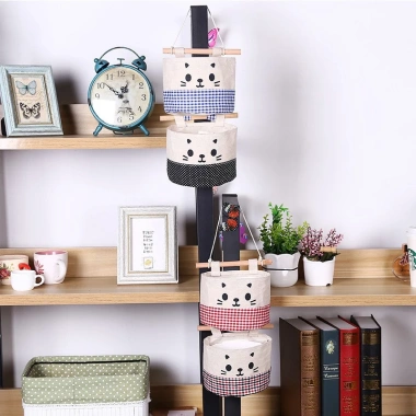 Túi đựng đồ treo tường HOUSEEKER cotton linen thiết kế sáng tạo - Giá chỉ 42.120 VND 2