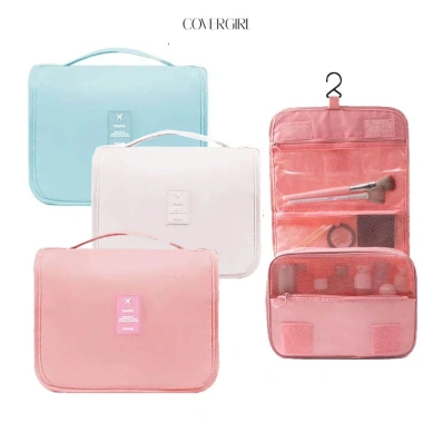 Túi Đựng Dụng Cụ Trang Điểm Gấp Gọn Chống Nước Có Móc Treo COVERGIRL - Giá 65.000 VND