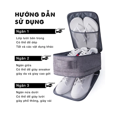 Túi đựng giày 3 ngăn Ximo du lịch thể thao - Giá ưu đãi 119.000₫