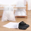 Túi đựng giày đa năng màu trắng dây rút, zip bọc vải chống bụi - Giá 17.000₫ 8