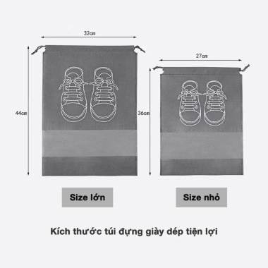Túi đựng giày dép du lịch Rakunet – Bảo quản chống bụi bẩn, ẩm mốc, có dây treo vali 3 Túi đựng giày dép du lịch Rakunet – Bảo quản chống bụi bẩn, ẩm mốc, có dây treo vali 3