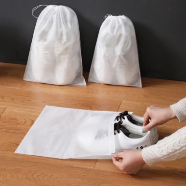 Túi đựng giày dép du lịch thể thao đá banh dây rút vải không dệt chống bụi tiện lợi bỏ vali gọn gàng chỉ 15.000₫