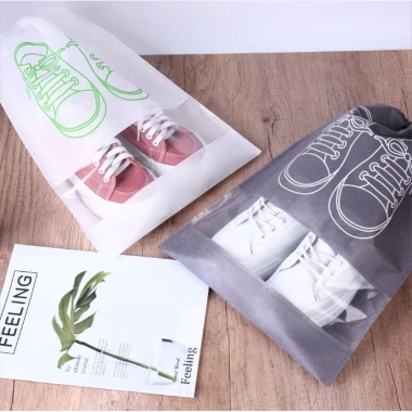 Túi đựng giày dép vải dù dây rút size lớn - chống bụi ẩm mốc, chống nước, xếp gọn, bỏ vali du lịch - chỉ 6.500₫