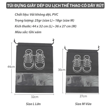 Túi Đựng Giày Du Lịch Dây Rút, Thoáng Khí, Chống Bụi, Giày Đá Bóng Thể Thao - 9.900 VND 2