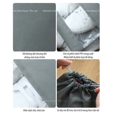 Túi Đựng Giày Du Lịch Dây Rút, Thoáng Khí, Chống Bụi, Giày Đá Bóng Thể Thao - 9.900 VND 3