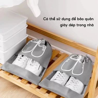 Túi đựng giày du lịch dây rút vải chống thấm nước, bụi, ẩm mốc - giá 9.800đ 4