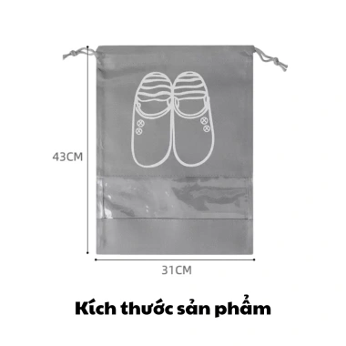 Túi đựng giày du lịch dây rút vải chống thấm nước, bụi, ẩm mốc - giá 9.800đ 10