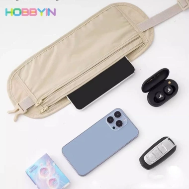 Túi đựng hộ chiếu HOBBYIN, thắt lưng vô hình mỏng, ví bảo mật ẩn màu chống trộm thoáng khí