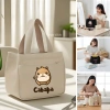 Túi đựng hộp cơm mini đa năng 2 ngăn vải canvas, khóa kéo, quai xách chắc chắn - 59k