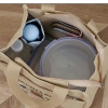 Túi đựng hộp cơm mini đa năng 2 ngăn vải canvas, khóa kéo, quai xách chắc chắn - 59k 2