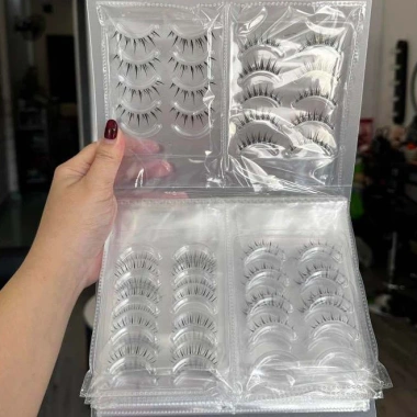 Túi đựng lông mi giả trong suốt, nhỏ gọn, tiện lợi kèm phụ kiện trang điểm