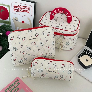 Túi Đựng Make Up Hello Kitty Nơ Nâu: Dung tích lớn, tiện lợi, giá chỉ 58.000đ