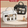 Túi đựng mỹ phẩm 1-2 ngăn Washbag PVC trong suốt da PU, tay cầm cao cấp TD40 - 39.000 VND