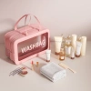 Túi đựng mỹ phẩm 1-2 ngăn Washbag PVC trong suốt da PU, tay cầm cao cấp TD40 - 39.000 VND 3